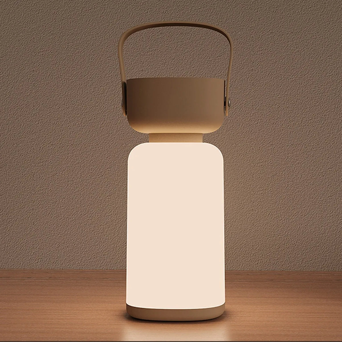 Portable LED camping lantern in blue or brown yellow, USB rechargeable, waterproof, ≤36V, for outdoor use