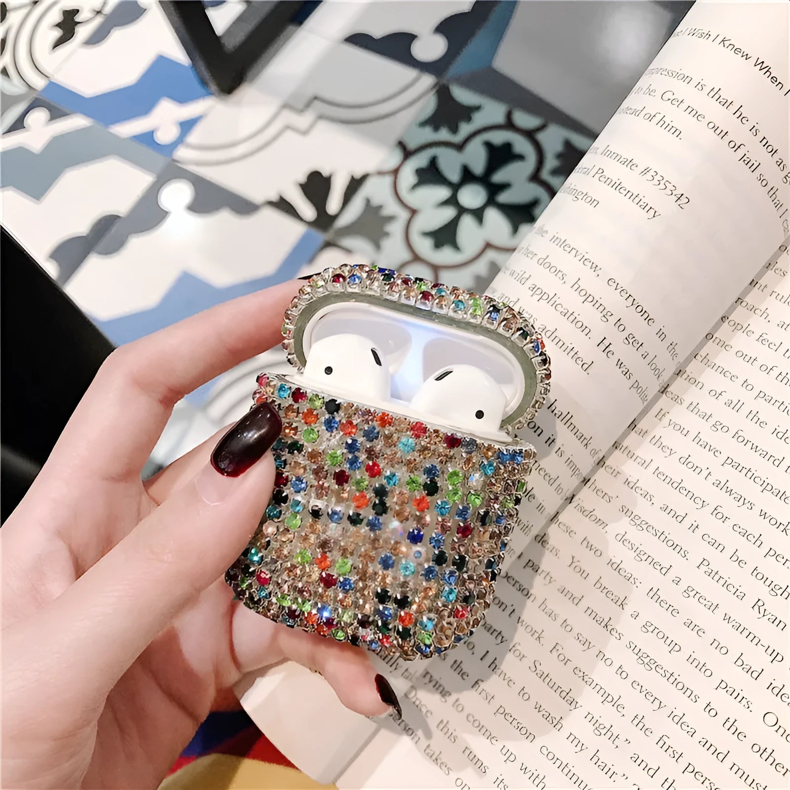 Multicolour TPU protective sleeve for Apple AirPods, back cover view
