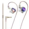 LM3 wired ear-mounted headphones with adjustable ear hook, silver-plated cable, and 3.5mm plug on a white background