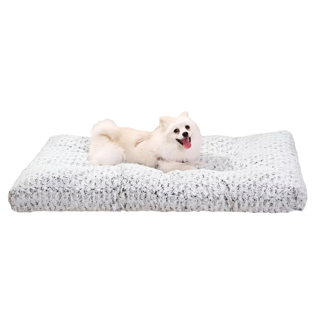 Washable plush dog bed mat in rose velvet, anti-slip bottom, suitable for medium to large dogs