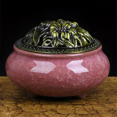 Ceramic retro package incense burner in multiple colour options for garden decoration
