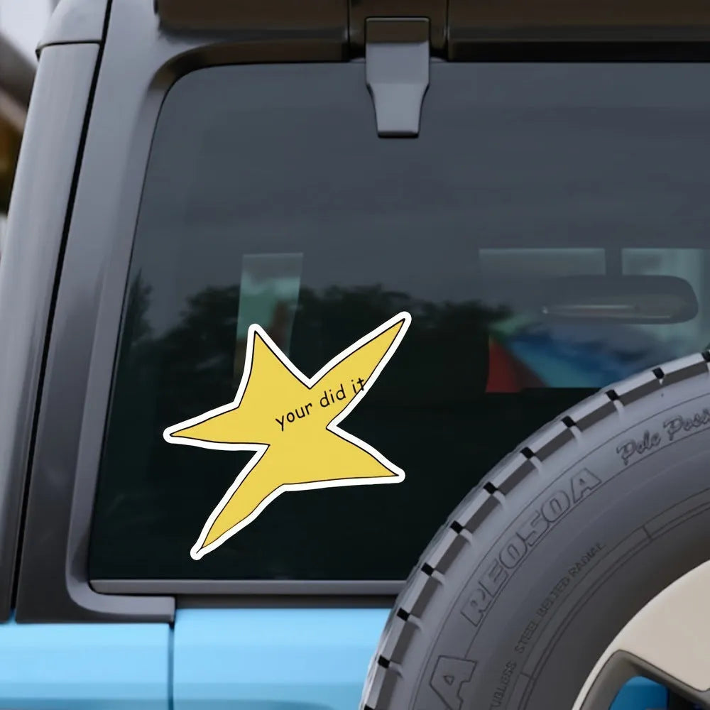 Waterproof vinyl facial expression stickers in 3.5×3.5 inch and 7×7 inch sizes