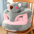 Anti-rollover baby sofa seat in plush cartoon animal design, 45 x 45 x 45 cm, PP cotton filled