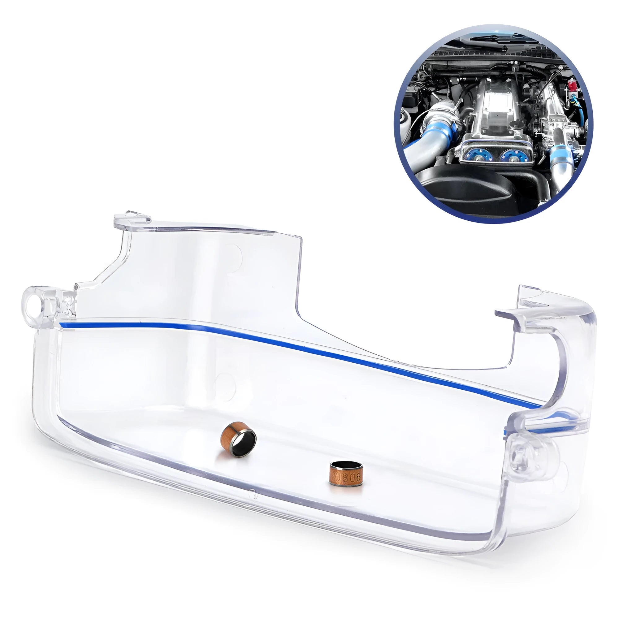 Transparent plastic car gear shift surround cover for Lexus and Toyota models.