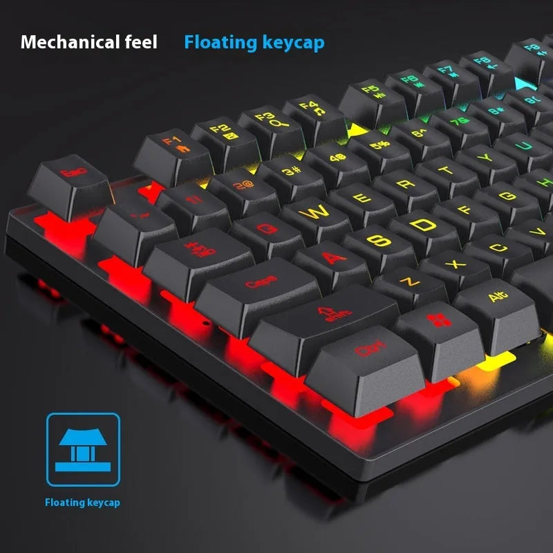 Black 104-key backlit gaming keyboard with ABS plastic casing and a 1.5 metre USB cable