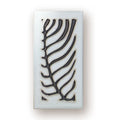 Handmade retro-style ceramic doorplate with white base and blue enamel number 5, showing 76x152mm dimensions.