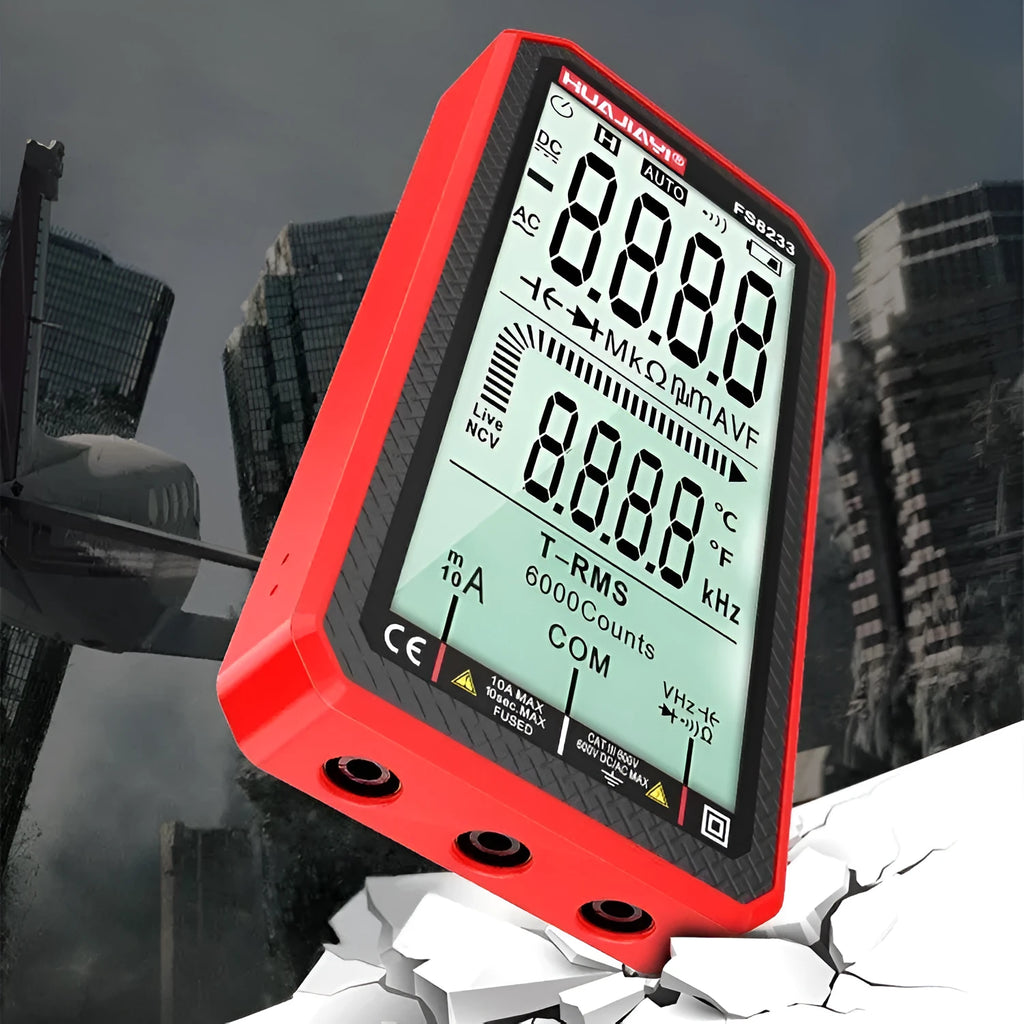 Large screen intelligent handheld digital multimeter in black or red colour