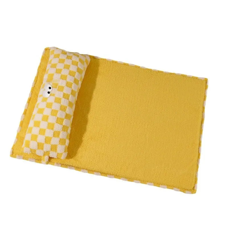 Universal pet cushion L size 70x50cm with removable washable cover in grey colour