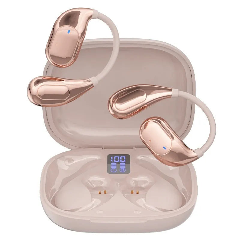 0 sense wear wireless Bluetooth earbuds in black with digital display and breathing light