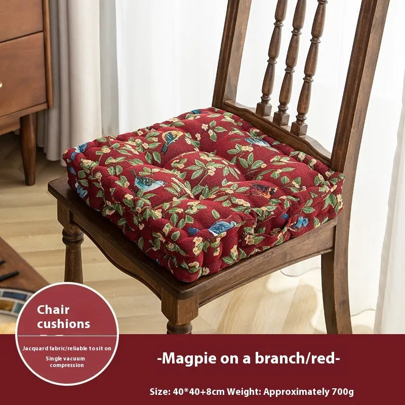 American style dining chair cushion with floral pattern measuring 40×40×8cm