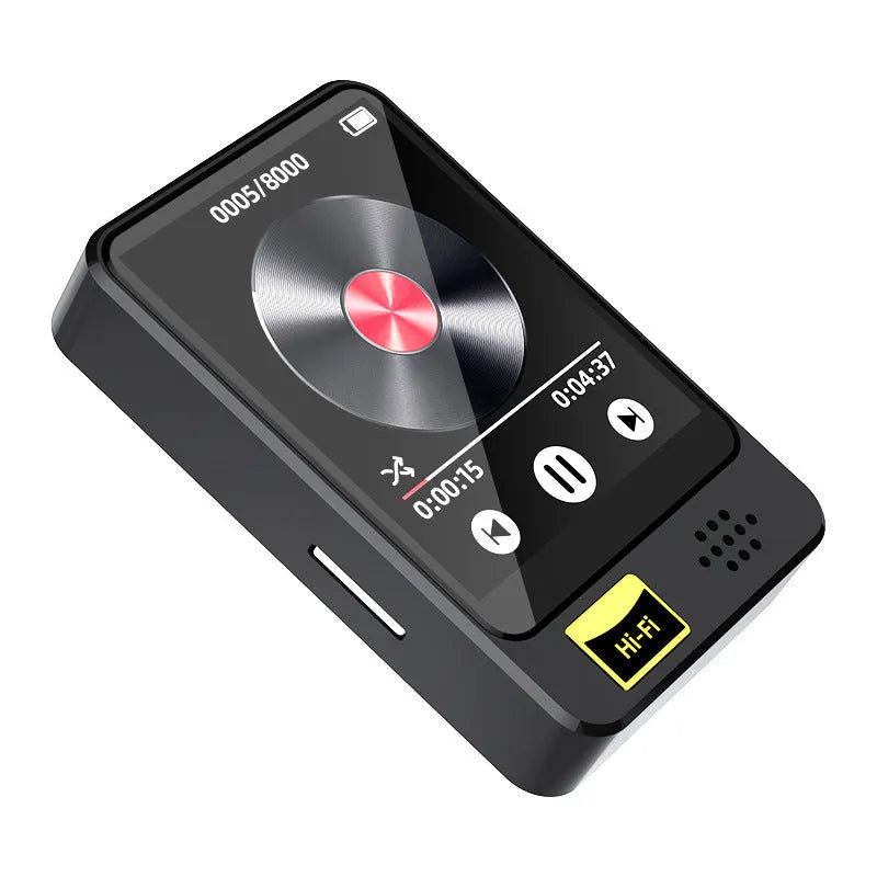 Black plastic e-book player with external speaker and 1.8 inch screen