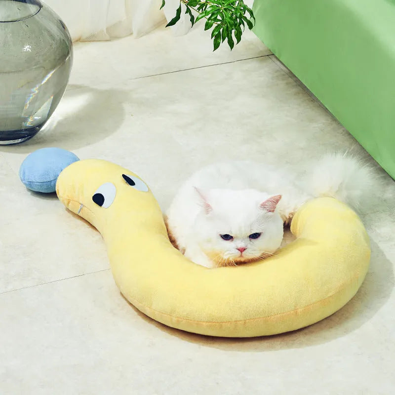 Rectangular blue pet pillow cushion for cats and dogs measuring 62cm by 39cm