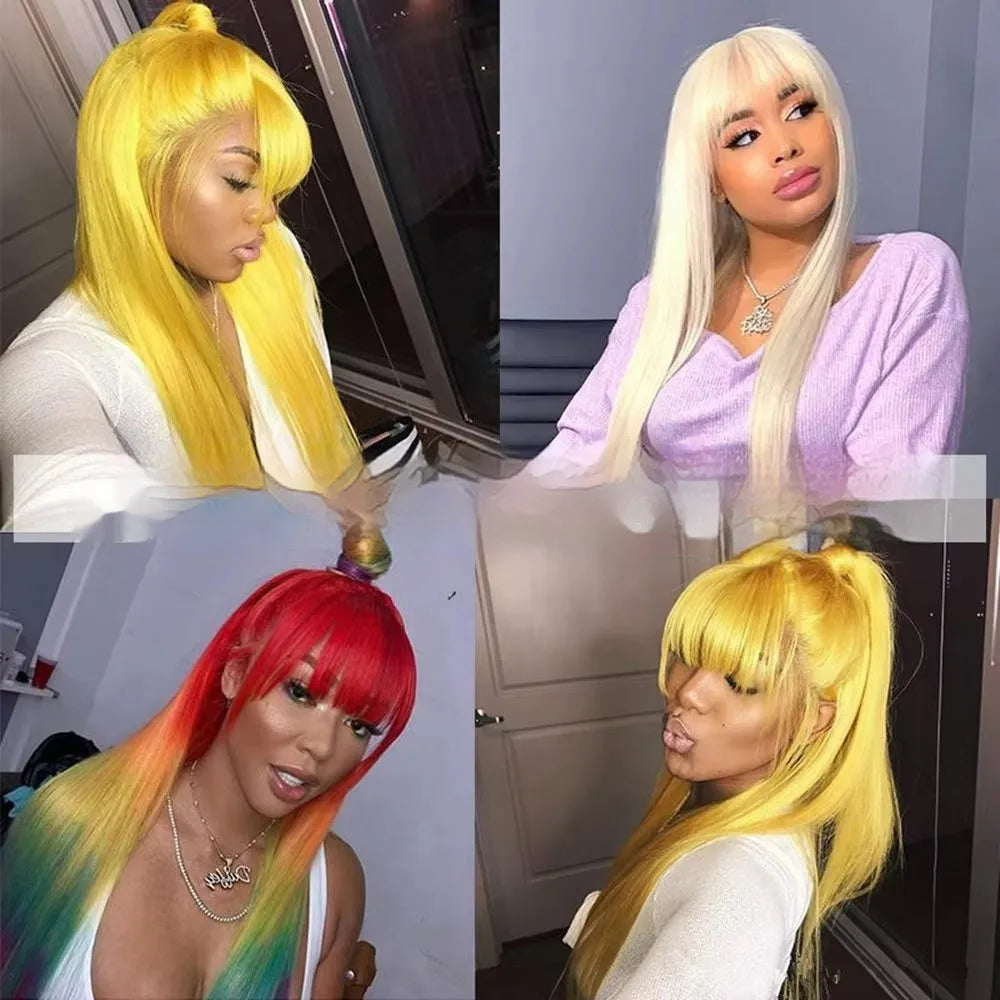 Full mechanism human hair wig for women with lace headband, available in lengths from 12 to 32 inches for natural look