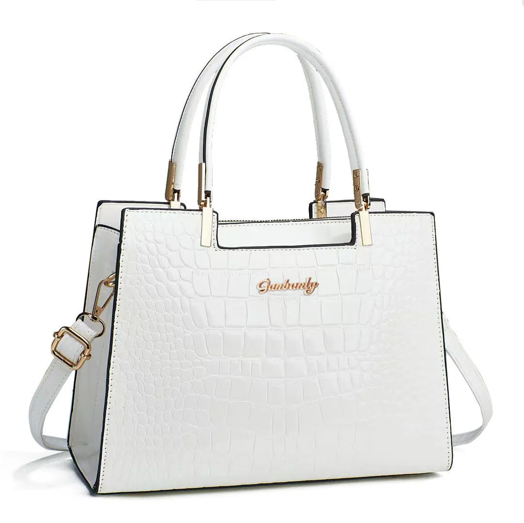 Medium-hard PU one-shoulder handbag in horizontal square shape available in multiple colours