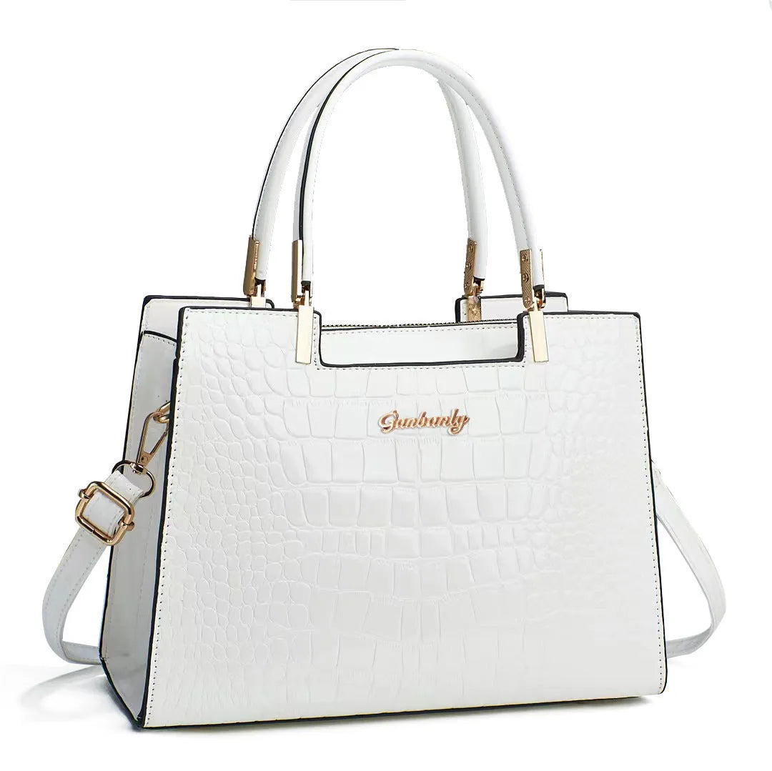 Medium-hard PU one-shoulder handbag in horizontal square shape available in multiple colours
