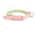 Solid colour PVC dog hand holding rope leash in dark red purple yellow or taoyao green options