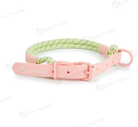 Solid colour PVC dog hand holding rope leash in dark red purple yellow or taoyao green options