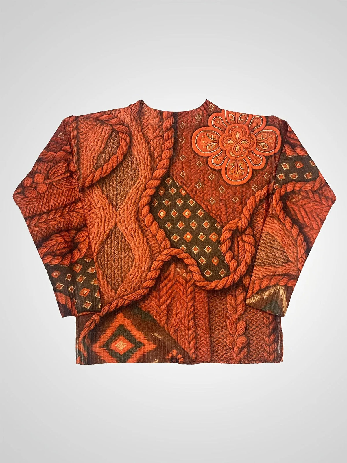 Custom digital printed polyester long-sleeve top with personal picture, sizes S to 5XL