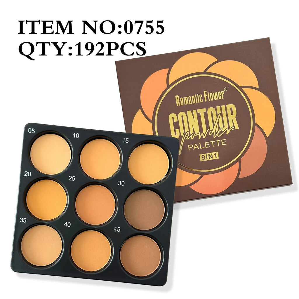 Dark matte makeup palette with nine waterproof shades for punk and fashion styles