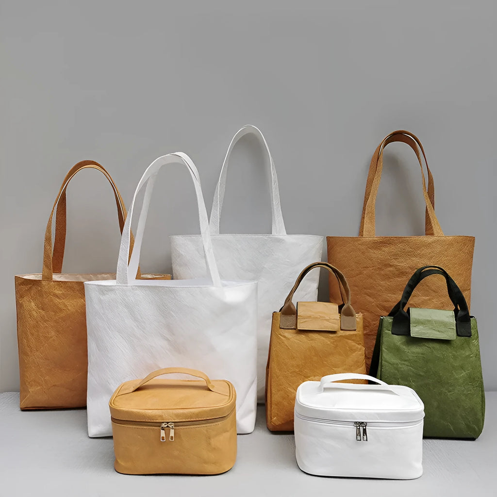 DuPont paper tote bag in solid colour, eco-friendly shopping bag, fashion simple style, available in multiple colours