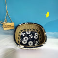 Blue square hand-woven twine storage basket for coffee table desktop small items