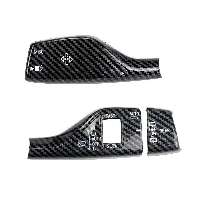 Pair of ABS steering lamp switch rod decorations in carbon fiber pattern for car or SUV lever