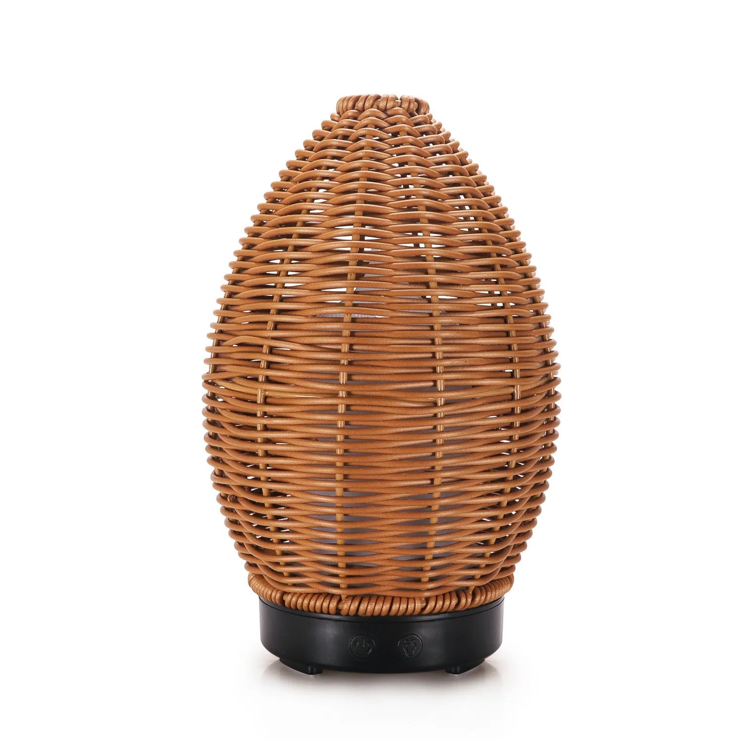 Hollow rattan aroma diffuser with light wood grain base and 100ml capacity for rooms up to 40 square metres
