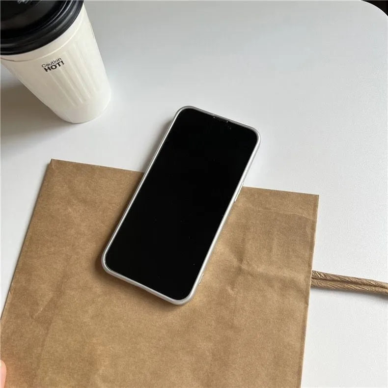 Electroplated silver liquid silicone phone case for iPhone, drop prevention, silver colour