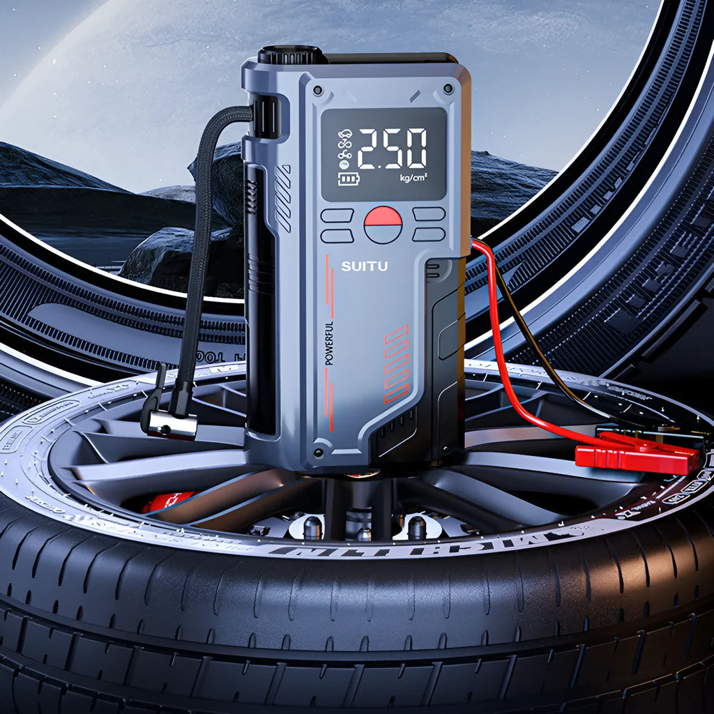 Wireless lithium battery emergency jump starter power supply with ABS housing and multifunctional design