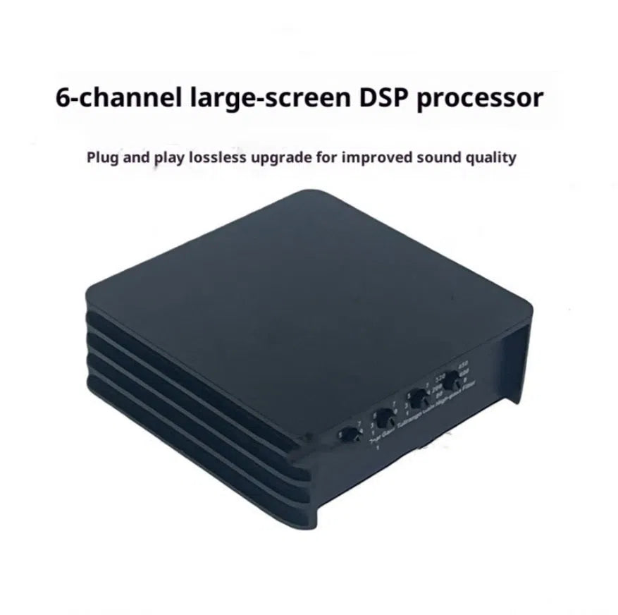 Black car modification lossless DSP amplifier audio processor 8x75W 12V compact size 12x12x4cm