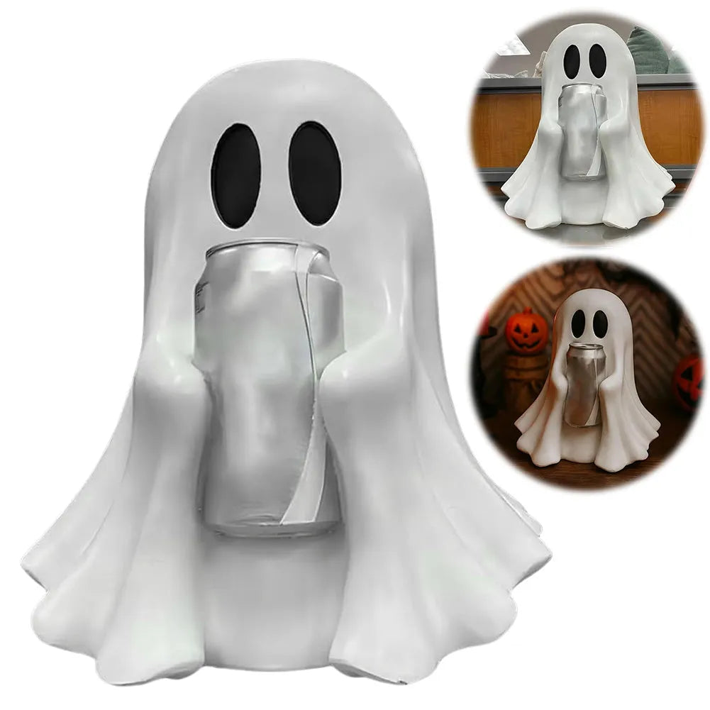 Ghost drink holder Halloween decoration in 15cm and 20cm plastic ghost shaped ornament for spooky home decor