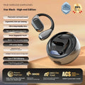 Non in-ear Bluetooth headset M76 in black colour with ear-mounted silicone design and breathing light