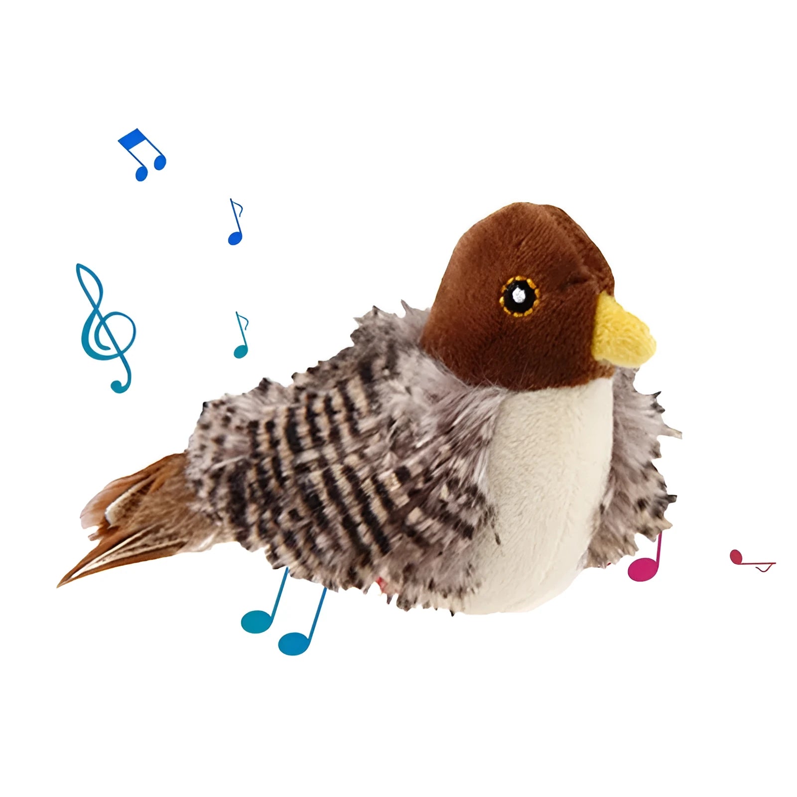 Interactive cat toy electric squeaky simulation bird plush with feather catnip for kittens