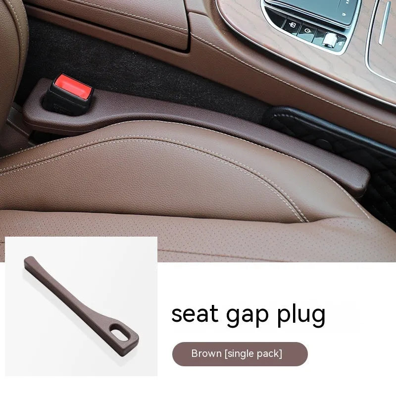 Polyurethane car seat gap strip preventing items from falling between vehicle seats