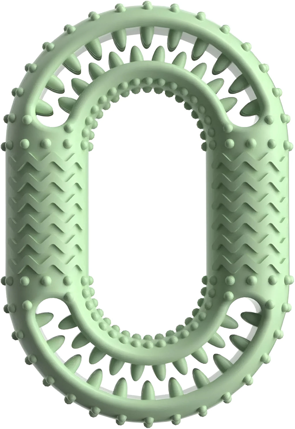 Blue O-ring shaped durable dog chew toy for aggressive chewing and dental care.