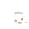 Ceiling glass chandelier with LED warm light in cognac colour for living room bedroom use