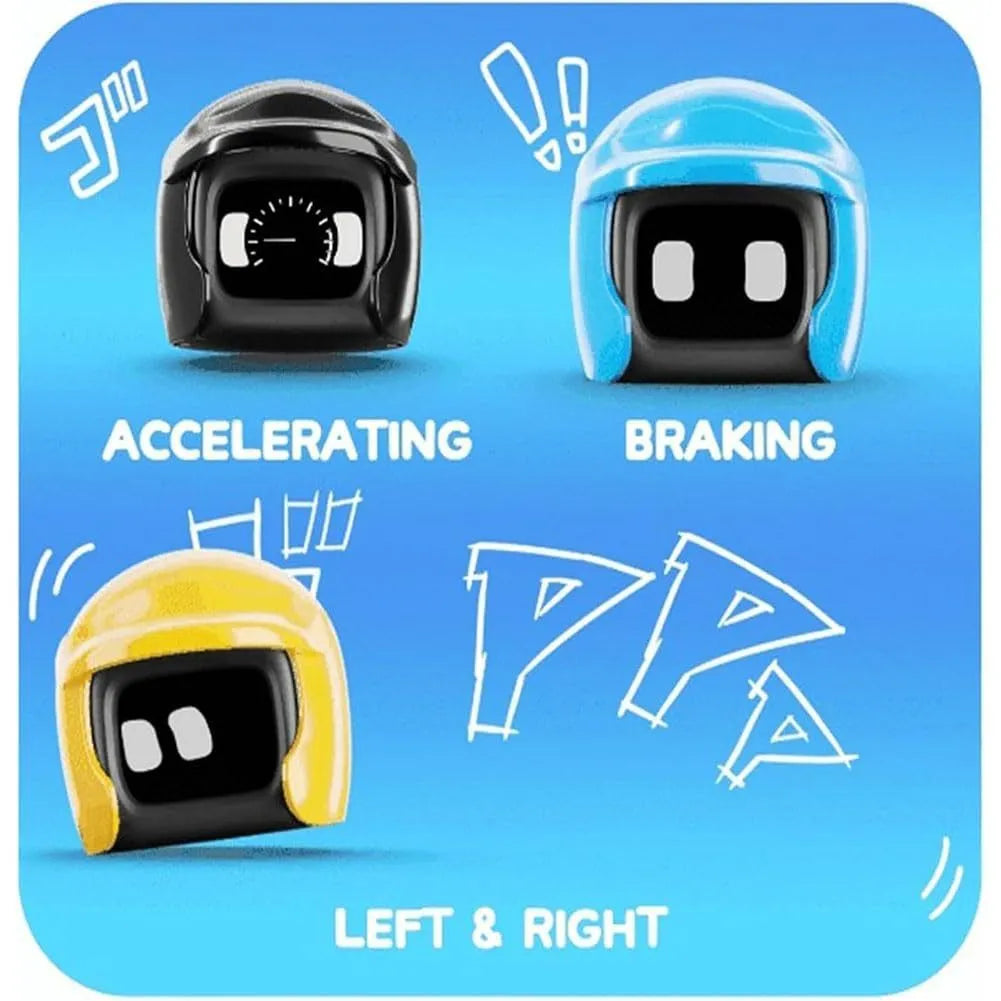Plastic cartoon robot car ornament for interior decoration, available in blue, yellow, pink, red and black