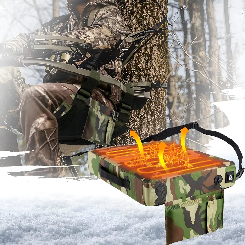 Camouflage heating cushion made of Oxford cloth for outdoor stadium seating, size 40x32x7cm