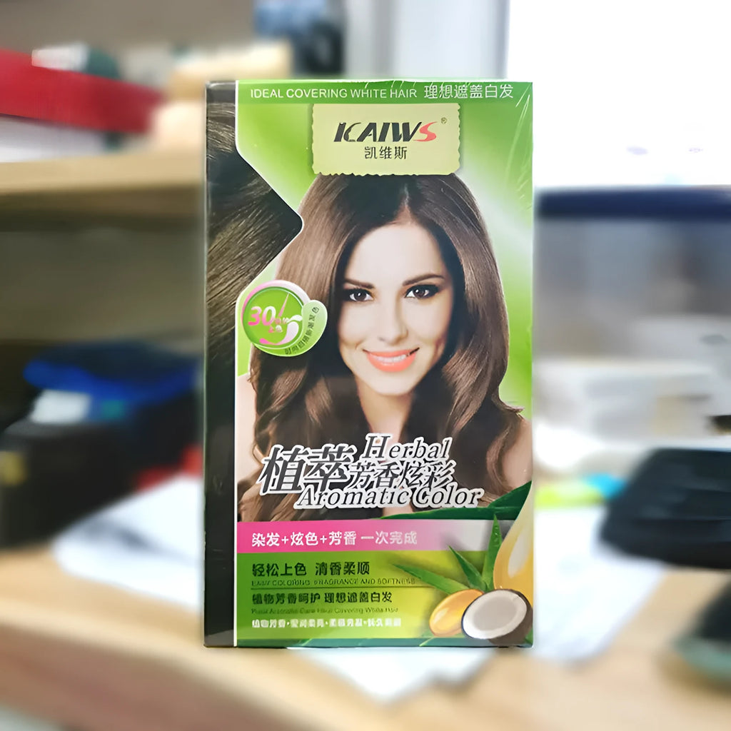Plant aromatic hair colour cream twin pack in maroon, wine red, chestnut brown and dark brown shades