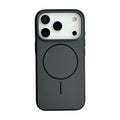 Blue magnetic iPhone 17 phone case with a dedicated AI camera button and frosted finish.
