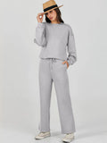 Women's colour block long sleeve sweater suit with trousers in street hipster European and American style