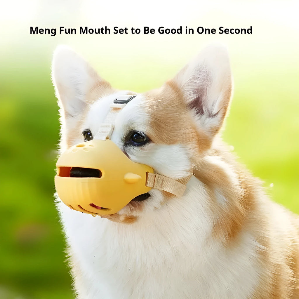Portable breathable adjustable dog muzzle for small medium dogs in blue