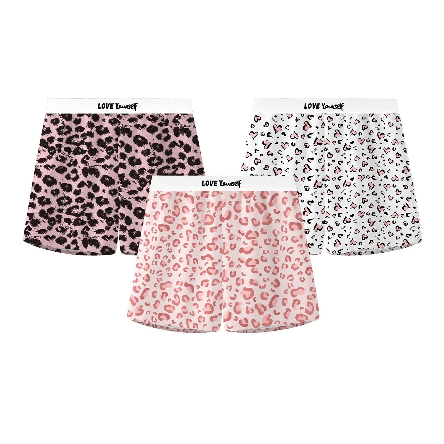 Men's leopard print boxer briefs in ice silk quick-dry fabric