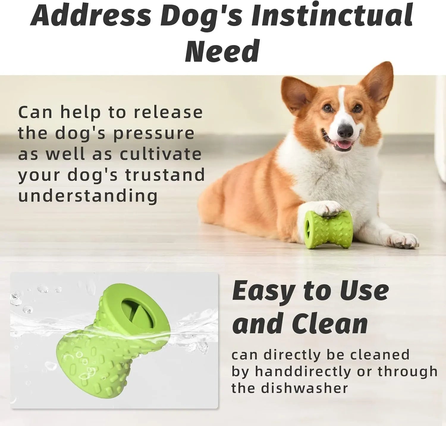 Blue natural rubber hollow dog bone treat dispensing toy for aggressive chewers.