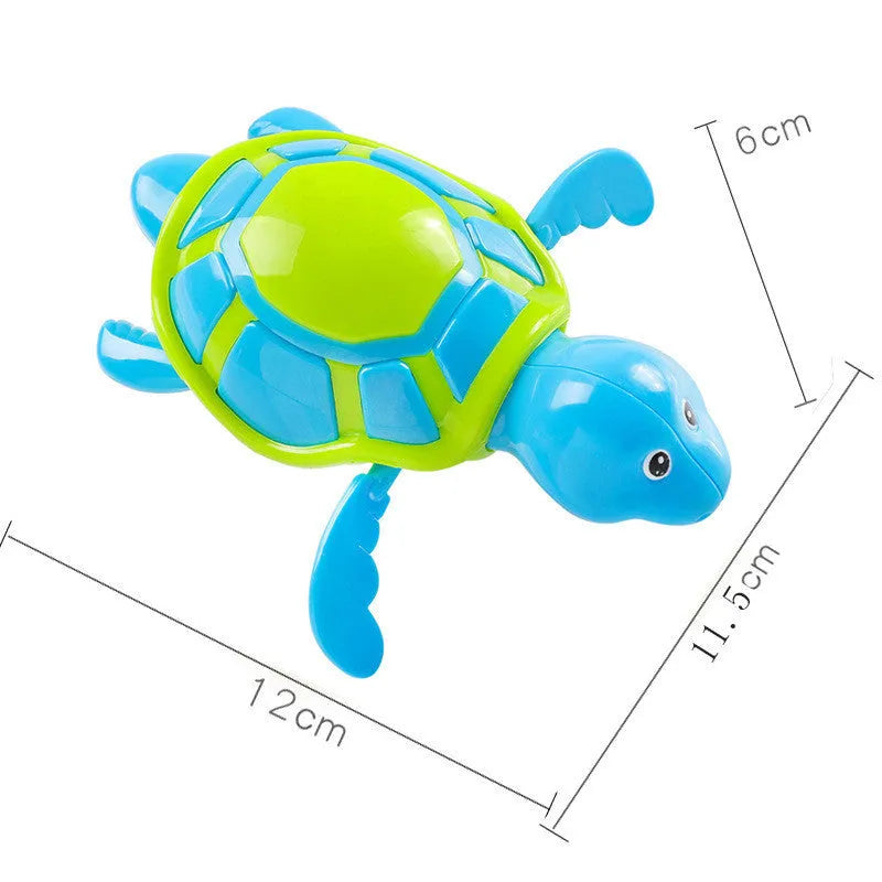 Plastic swimming turtle baby bath toy for water play with random colour selection