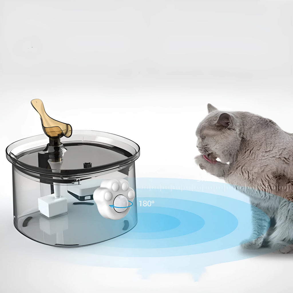 White infrared sensor control head for pet water dispenser with USB power cable