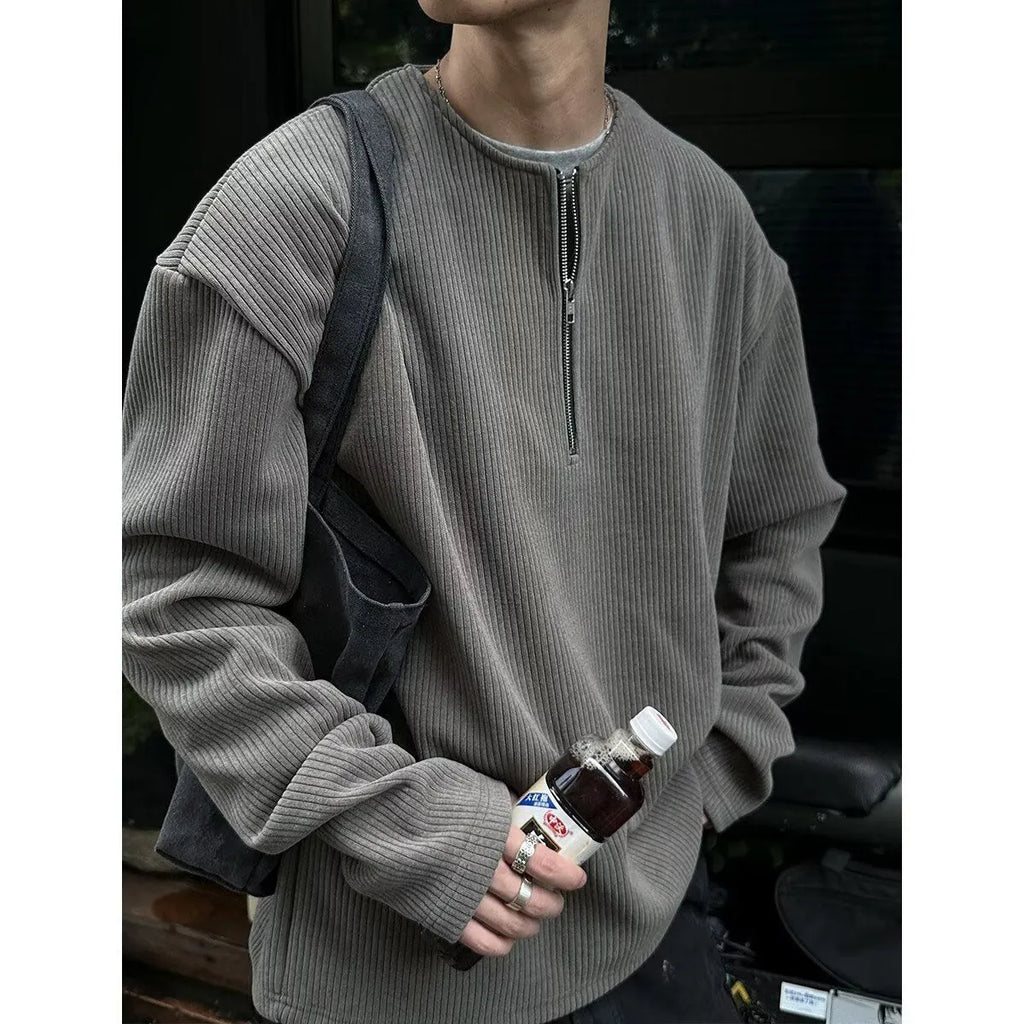 Women's loose fit long sleeve pullover top with letter print in apricot colour.