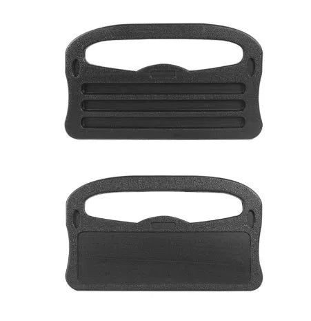 Large black HDPE car steering wheel tray measuring 42x28cm, placed over a steering wheel as a flat desk surface.