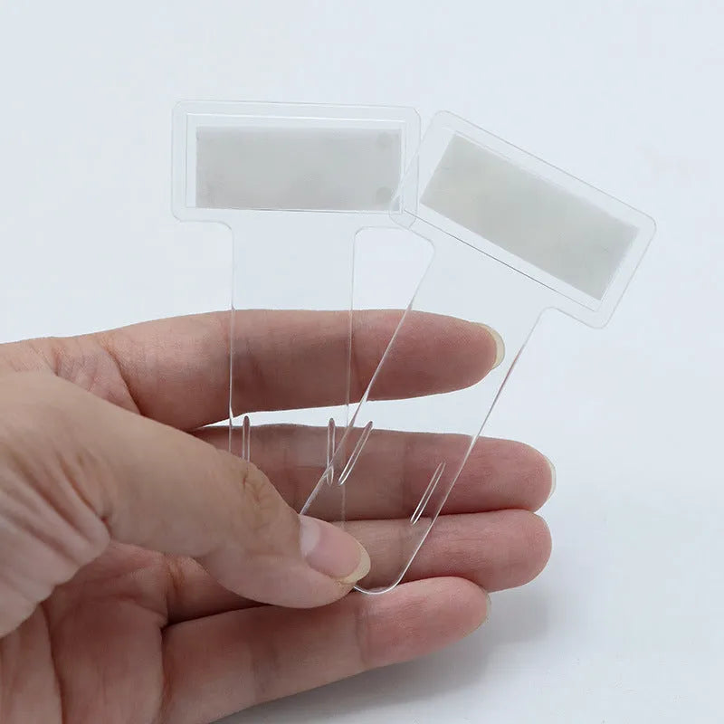 Clear plastic ticket holder for car parking charges, 7.4 x 3.95 cm