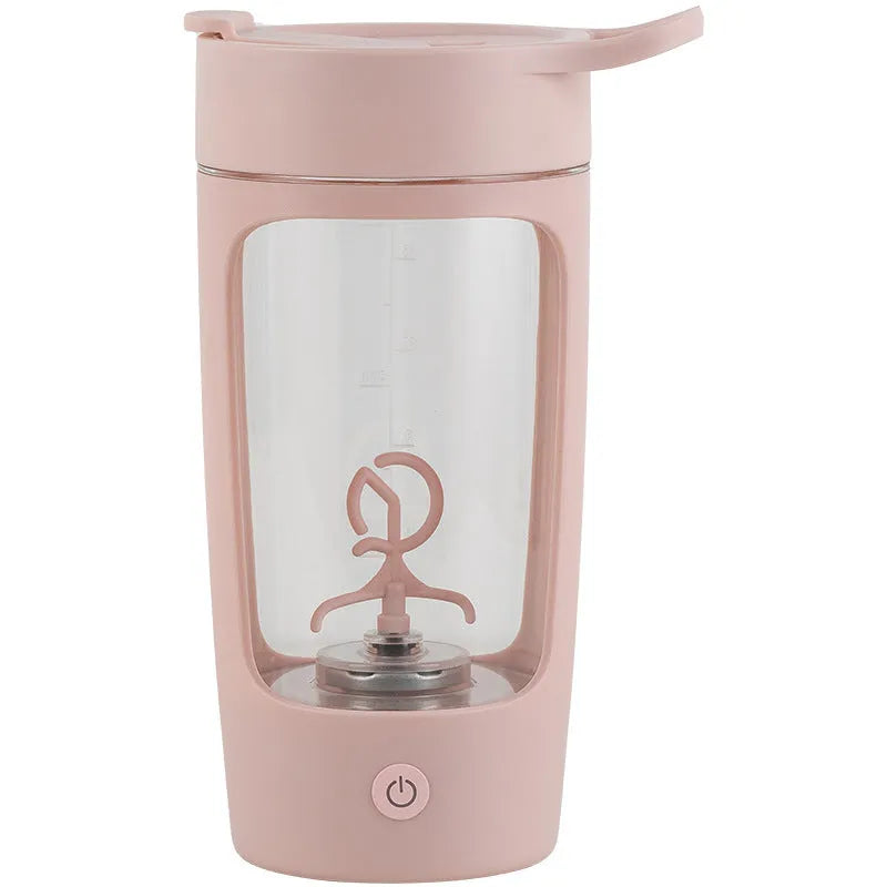 Portable automatic blender cup in four colour options showing compact design with integrated drinking vessel